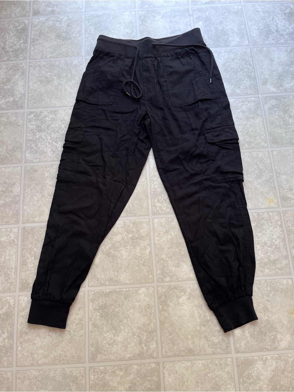 Garage Black With Waist And Ankle Bands Pull On Cargo Pants Size Small